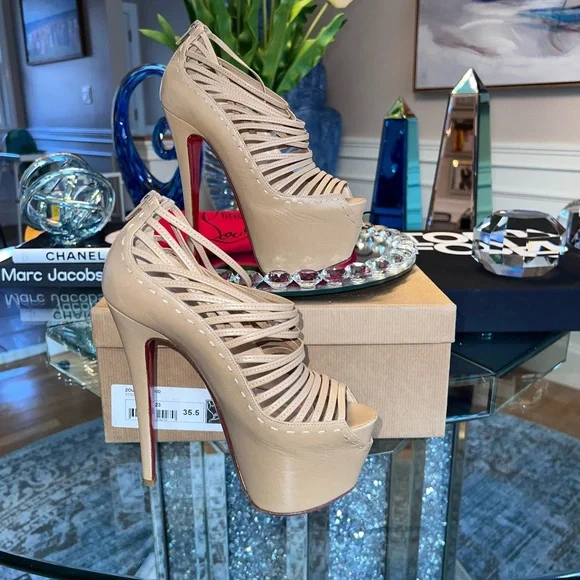 Christian Louboutin Zoulou Strappy Platform Heels 160 - Picture 3 of 17